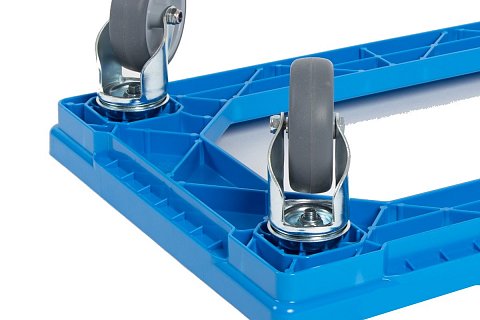 Přepravní vozík pod přepravky 600x400mm modrý - kolečka 100mm - nosnost 300kg